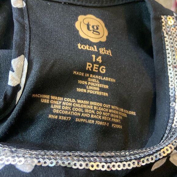 Total Girl Charming Black and White Kids Dress Size 14 REG - Picture 8 of 10